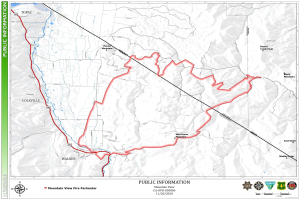 Detailierte Posterkarte einer geplanten Wanderstrecke mit Route, Sehenswürdigkeiten, Text und Logos.