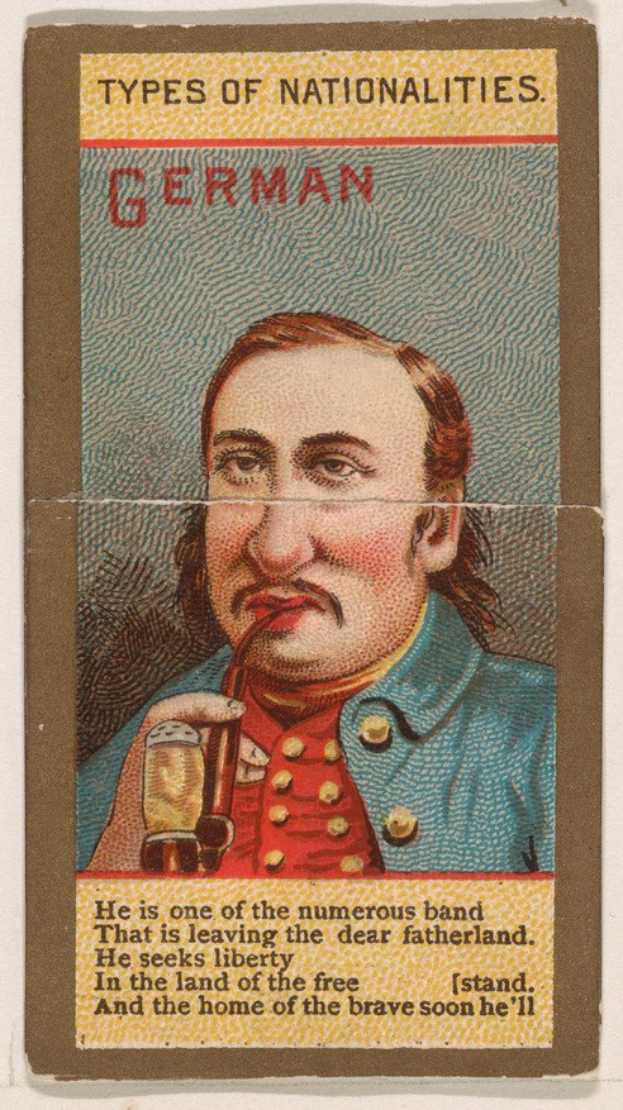 Ein Plakat eines Mannes in Militäruniform mit einem Glas Bier in der Hand, mit dem Text "Deutscher" sichtbar.