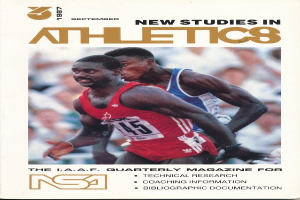 Titelbild des Buches "Neue Studien in der Leichtathletik September 1987" mit zwei Personen auf dem Cover.