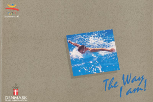 Ein Buchumschlag mit einer Person, die im Wasser schwimmt, mit dem Titel "The Way I Am" und Logos der Olympischen Spiele 1992 in Barcelona.