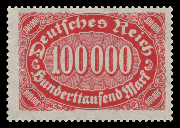 Roter Stempel mit der Aufschrift "Deutsches Reich" auf schwarzem Hintergrund.