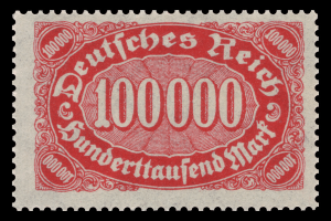 Ein roter Stempel mit der Aufschrift "Deutsches Reich" vor einem schwarzen Hintergrund.